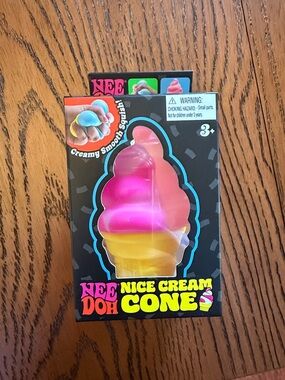 NeeDoh Nice Cream Cone Squishy Toy - Yellow & Pink